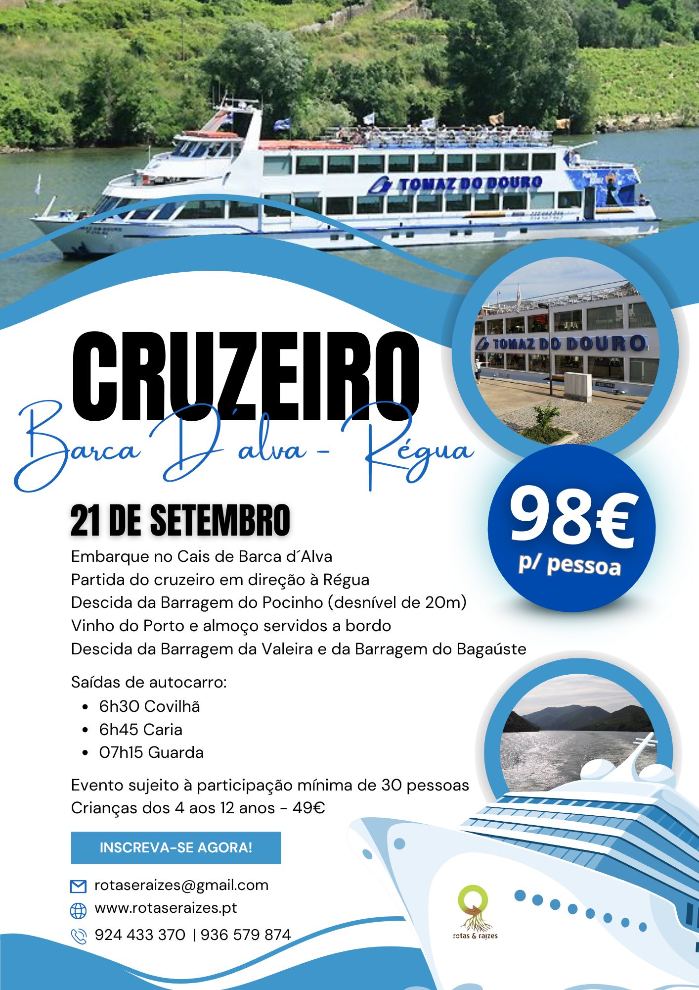 Cruzeiro - Douro  Barca D` Alva Régua 21 de Setembro