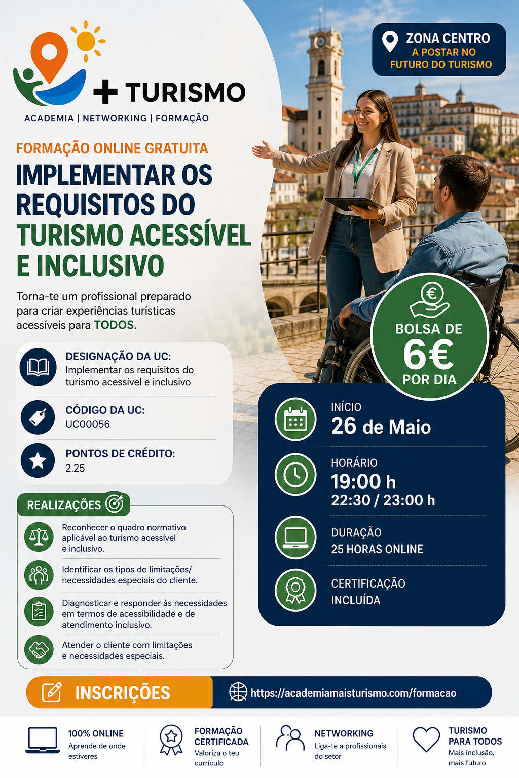 Ação de Formação UC00056&nbsp;Implementar os requisitos do turismo acessível e inclusivo